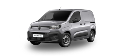 Silver Citroën van named Berlingo in a front three-quarter view.